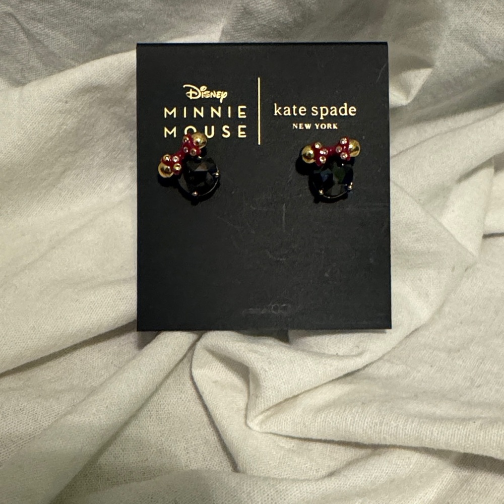 Kate Spade Minnie Mouse Earrings - Black, Red, and Gold